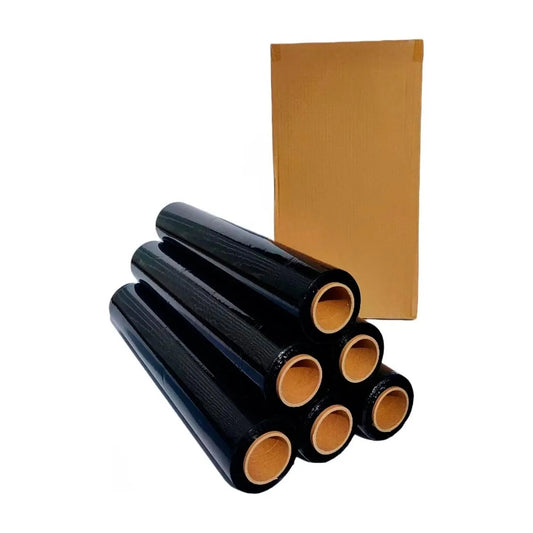 Film Stretch Negro Caja de 6 Rollos, 1.7 kg cada Rollo