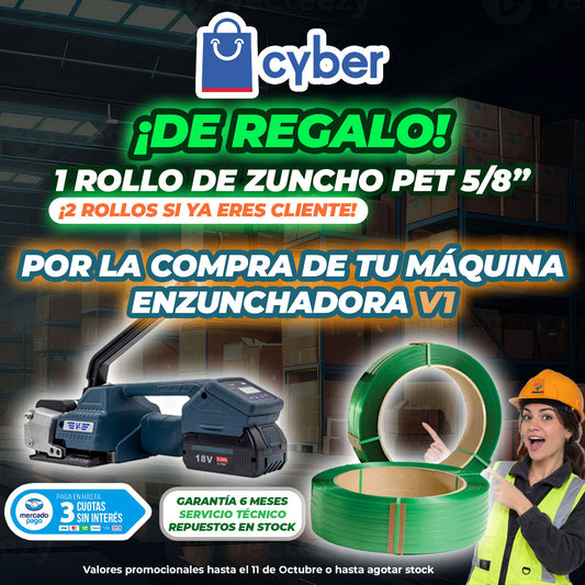 Enzunchadora Semi Automática V1 a Batería para Zuncho PP/PET