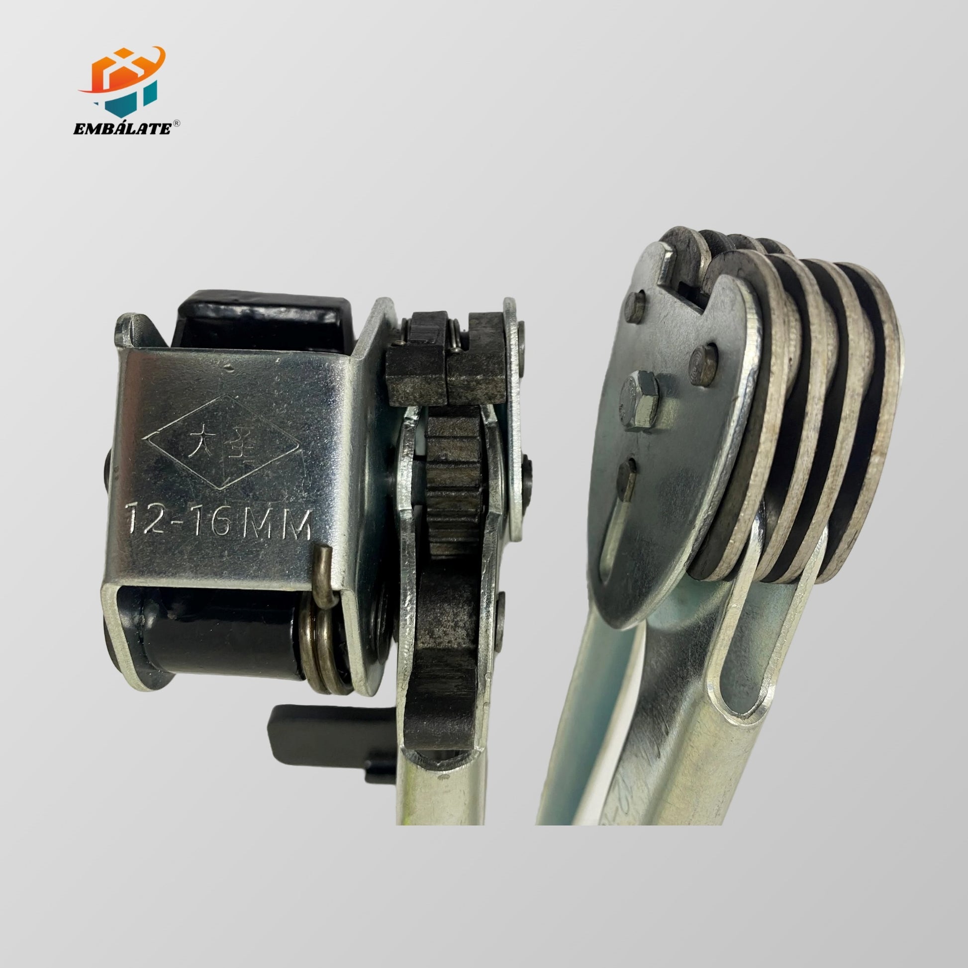 Enzunchado: Kit Enzunchador METÁLICO STANDART con tensador y tenaza para zunchos de 12 a 16 mm.