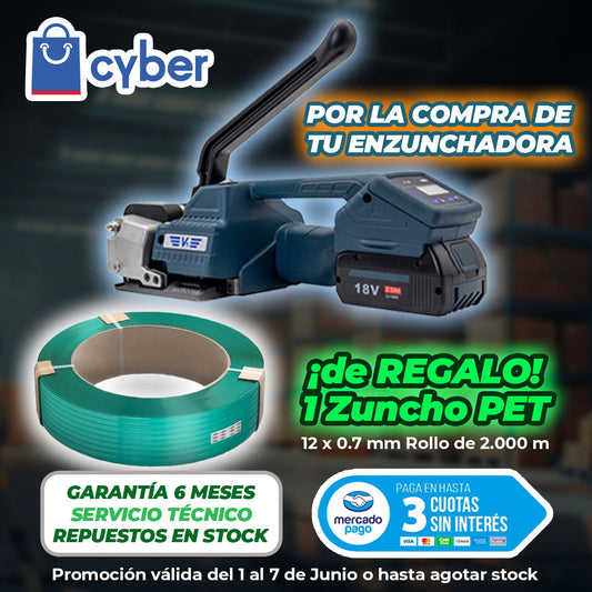 Enzunchadora Semi Automática V1 a Batería para Zuncho PP/PET