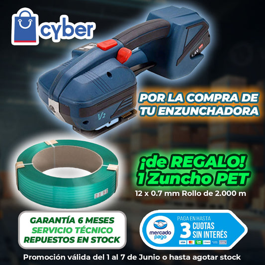 Enzunchadora Automática V2 a Batería para Zuncho PP/PET